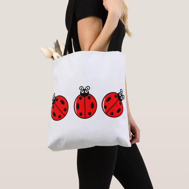 Tote Bag Trois petits Ladybugs - Fourre-tout tout-sur-impre (De près)