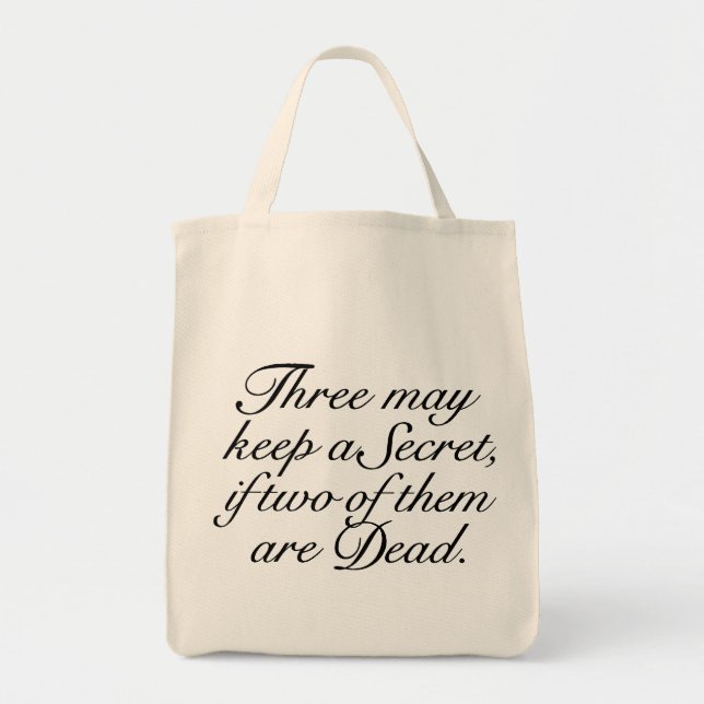 Tote Bag Trois Peuvent Garder Un Secret (Devant)