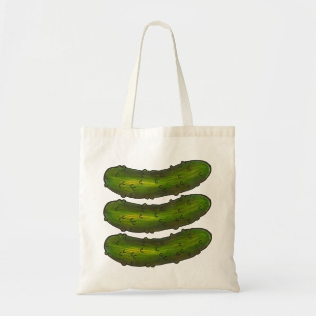 Tote Bag Trois pinces vertes croustillantes Kosher Pickle (Devant)