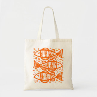 Tote Bag Trois poissons - Orange
