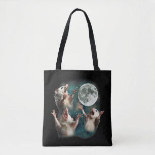 Tote Bag Trois Possum Moon 3Opossum Drôle Mème Maudit bizar