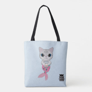 Tote Bag Trois Purrmaids avec un chat siamois de mélange