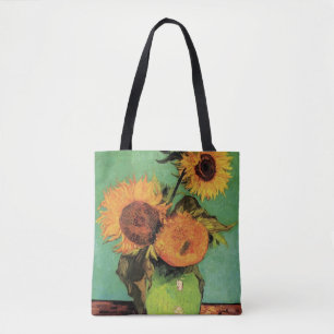 Tote Bag Trois tournesols dans un vase par Vincent van Gogh