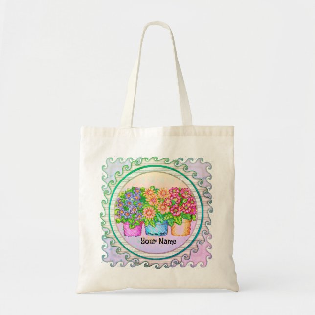 Tote Bag Trois vases fleurs (Devant)