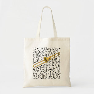 Tote Bag Trombone Musical Notes Tromboniste Brass Musicien
