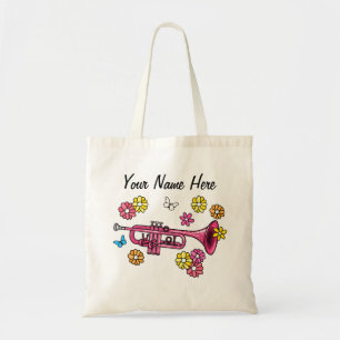 Tote Bag Trompette florale Trumpeter Brass musicien Personn