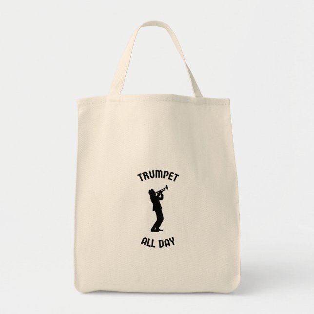 Tote Bag Trompette toute la journée (Devant)