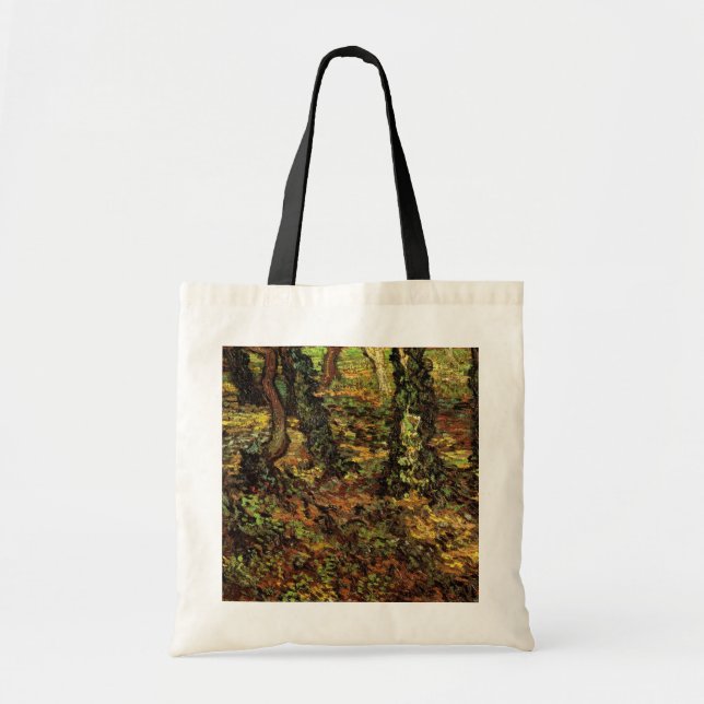 Tote Bag Troncs d'arbres avec lierre par Vincent van Gogh (Devant)