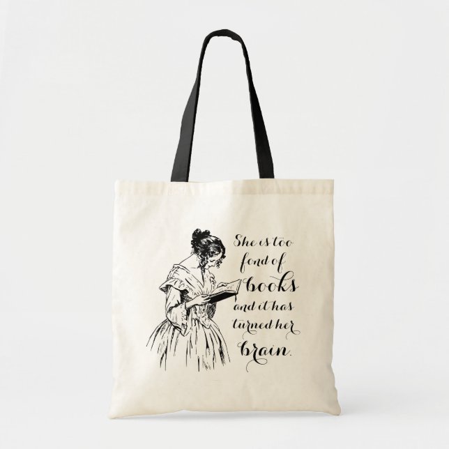 Tote Bag Trop amateur de livres Louisa May Alcott Fourre-to (Devant)