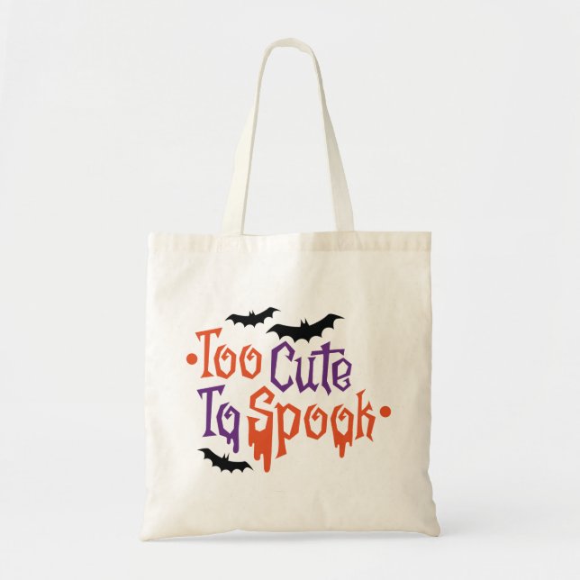 Tote Bag Trop mignon pour parler Halloween (Devant)