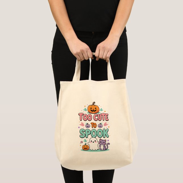 Tote Bag Trop mignon pour parler - Kawaii Pastel Halloween (Devant (produit))