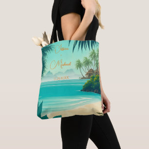 Tote Bag Tropical Beach Destination Nouveaux mariés Cadeau