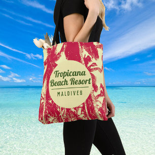 Tote Bag Tropical Beach Resort avec Palm Trees Design