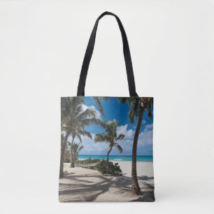 Tote Bag Tropical Beaches Anguilla Beach, Palm Tree