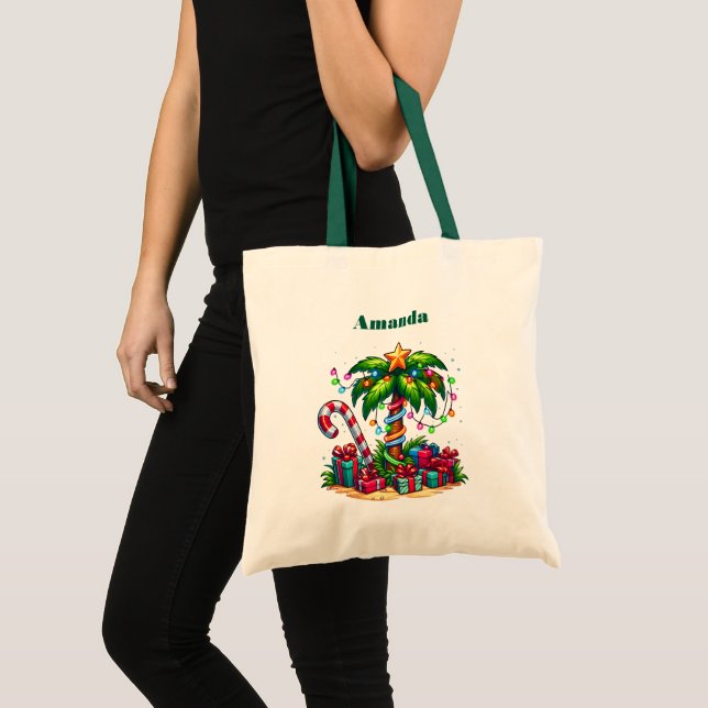 Tote Bag Tropical Christmas Holiday Palm Tree (Devant (produit))