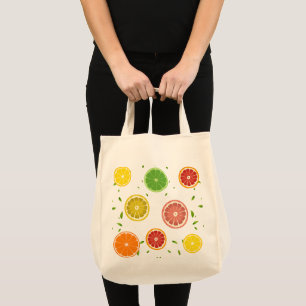 Tote Bag Tropical coloré Citrus SUMMER Orange lemon Slice