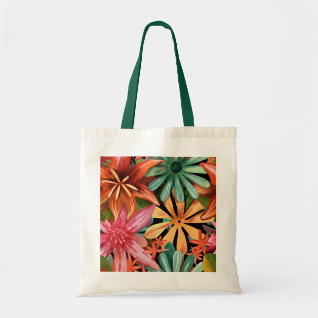 Tote Bag tropical/hawaïen/floral/fleur (Devant)