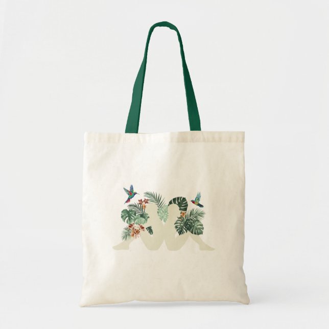 Tote Bag Tropical Leaves & Birds Nature Aesthetic Design (Devant)