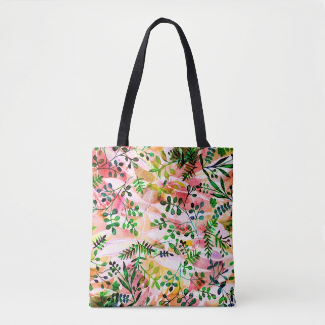 Tote Bag Tropical leaves pattern repeating. Artistic photo  (Devant)