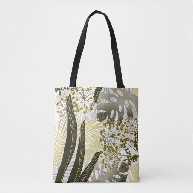 Tote Bag Tropical motif monstera palm feuille exotique (Devant)