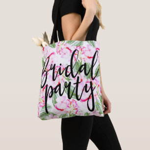 Tote Bag Tropical Oasis Botanique Vert et Rose pour un Mari