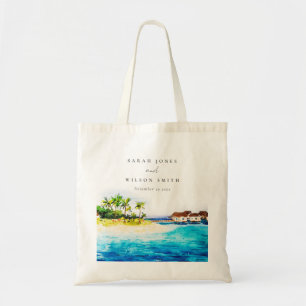 Tote Bag Tropical Overwater Villa Seascape Beach Wedding
