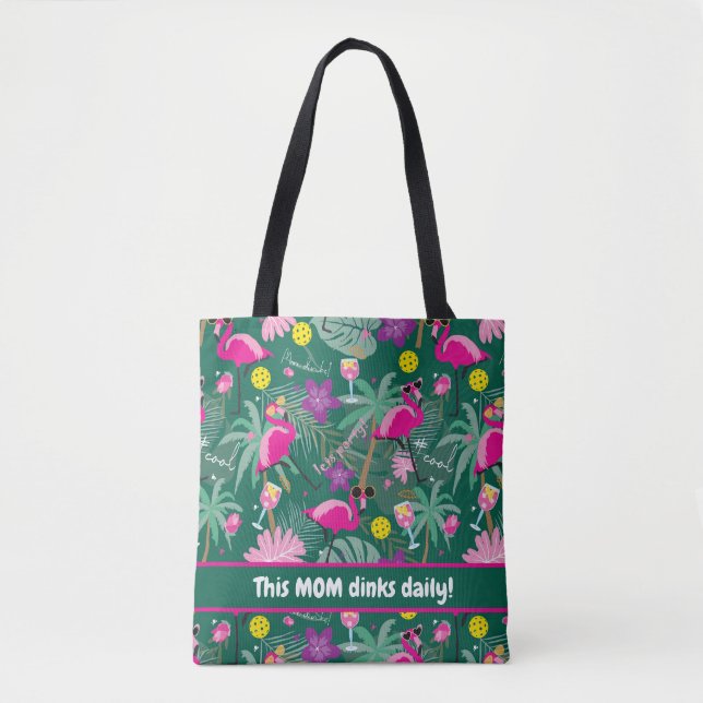 Tote Bag 🤩 Tropical Party, pickleball, custom (Devant)