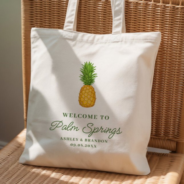 Tote Bag Tropical Pineapple Hotel Wedding Welcome (Créateur téléchargé)