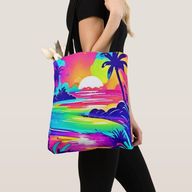 Tote Bag Tropical Rainbow Beach Dream (De près)