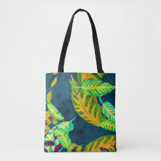Tote Bag Tropical Tie Dye Blue Gouache. Motif tropical. G