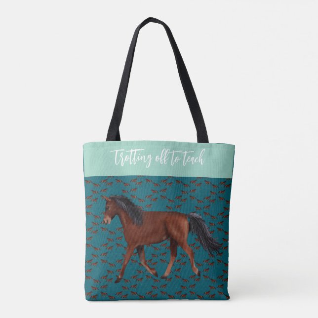 Tote Bag Trotting off to practice horse Tote (Dos)