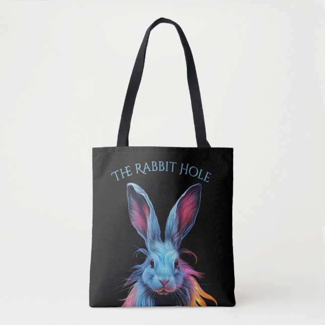 Tote Bag Trou de lapin bleu en feu (Devant)