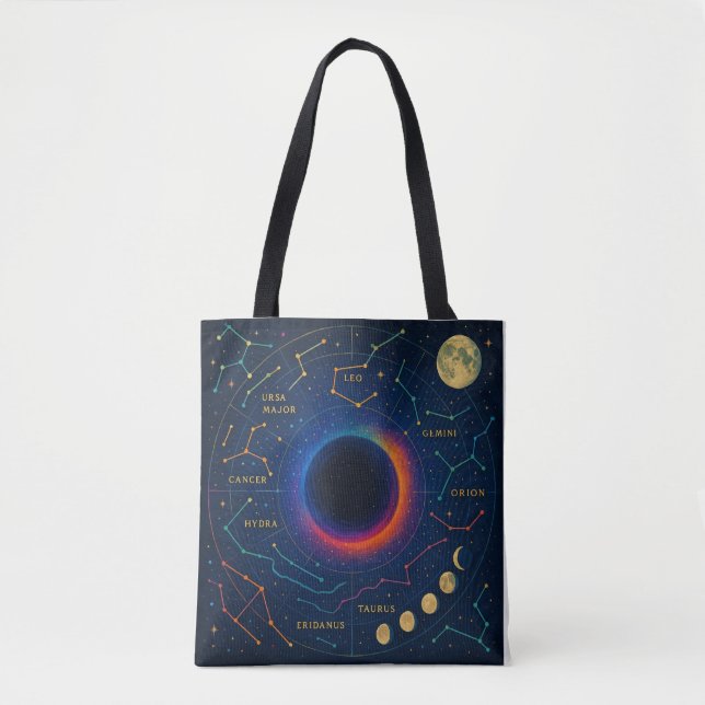 Tote Bag Trou Noir Cosmique & Constellations Art - Céleste (Devant)