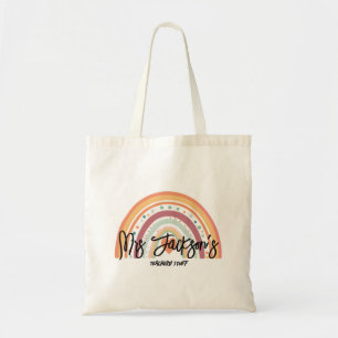 Tote Bag Trousse personnalisée pour enseignant arc-en-ciel
