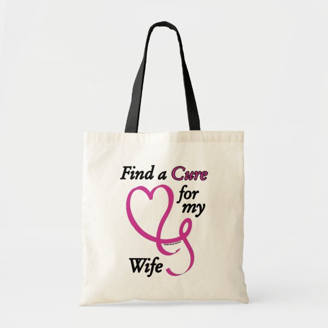 Tote Bag Trouver un remède/coeur/femme...Cancer du sein (Devant)