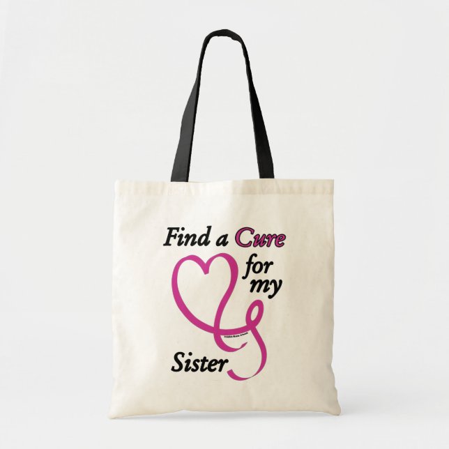 Tote Bag Trouver un remède/coeur/soeur...Cancer du sein (Devant)