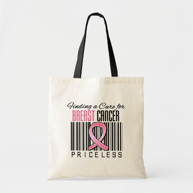 Tote Bag Trouver un remède pour le cancer du sein PRICELESS (Devant)
