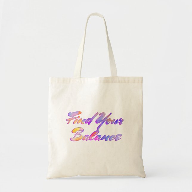 Tote Bag Trouvez votre solde Rose Mauve Aqua Bleu Jaune     (Devant)
