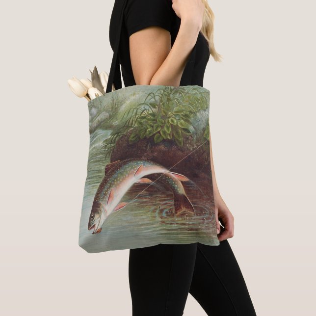 Tote Bag Truitelle de ruisseau par S.A. Kilbourne Poisson v (De près)