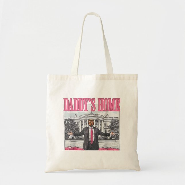 Tote Bag Trump 2024 Election Daddy's Home Pink (Devant)