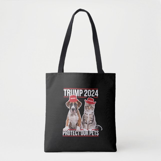 Tote Bag Trump 2024 Protégez nos animaux Chiens de chat MAG (Devant)