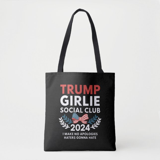 Tote Bag Trump Girlie Coquette Social Club Bow Election (Devant)