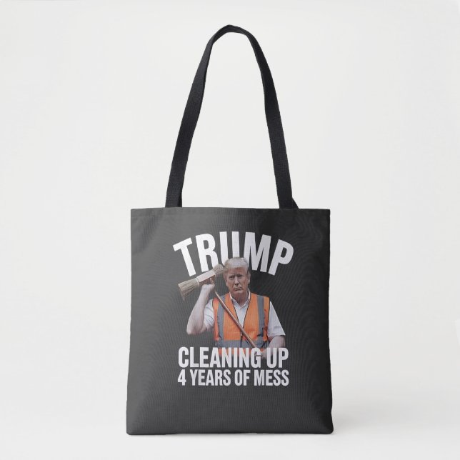 Tote Bag Trump nettoie les poubelles pendant 4 ans (Devant)
