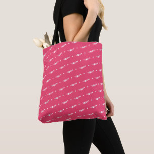 Tote Bag Trumpet Dots Bande rose Orchestre Musicien Cadeau
