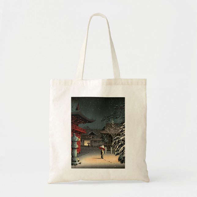 Tote Bag Tsuchiya Koitsu - Neige au sanctuaire Nezu (Devant)