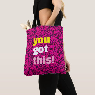 Tote Bag TU AS ÇA ! Fuscia et Black Spiral Fourre-tout