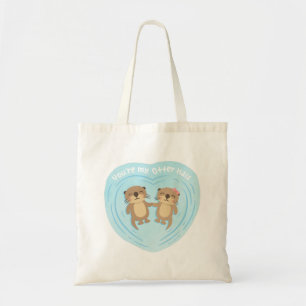 Tote Bag Tu es ma moitié de loutre, pun mignon d'amour