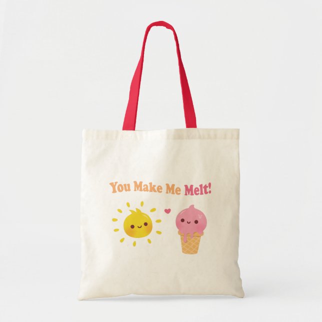 Tote Bag Tu me fais fondre, joli soleil et glace (Devant)