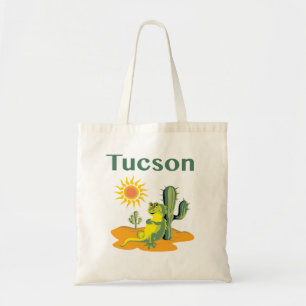 Tote Bag Tucson Arizona Lizard et Saguaro