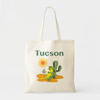 Tote Bag Tucson Arizona Lizard et Saguaro